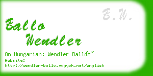 ballo wendler business card